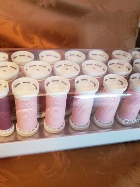 Clairol Electric Pink Hair Rollers - Soft Light Pink Styling Set
